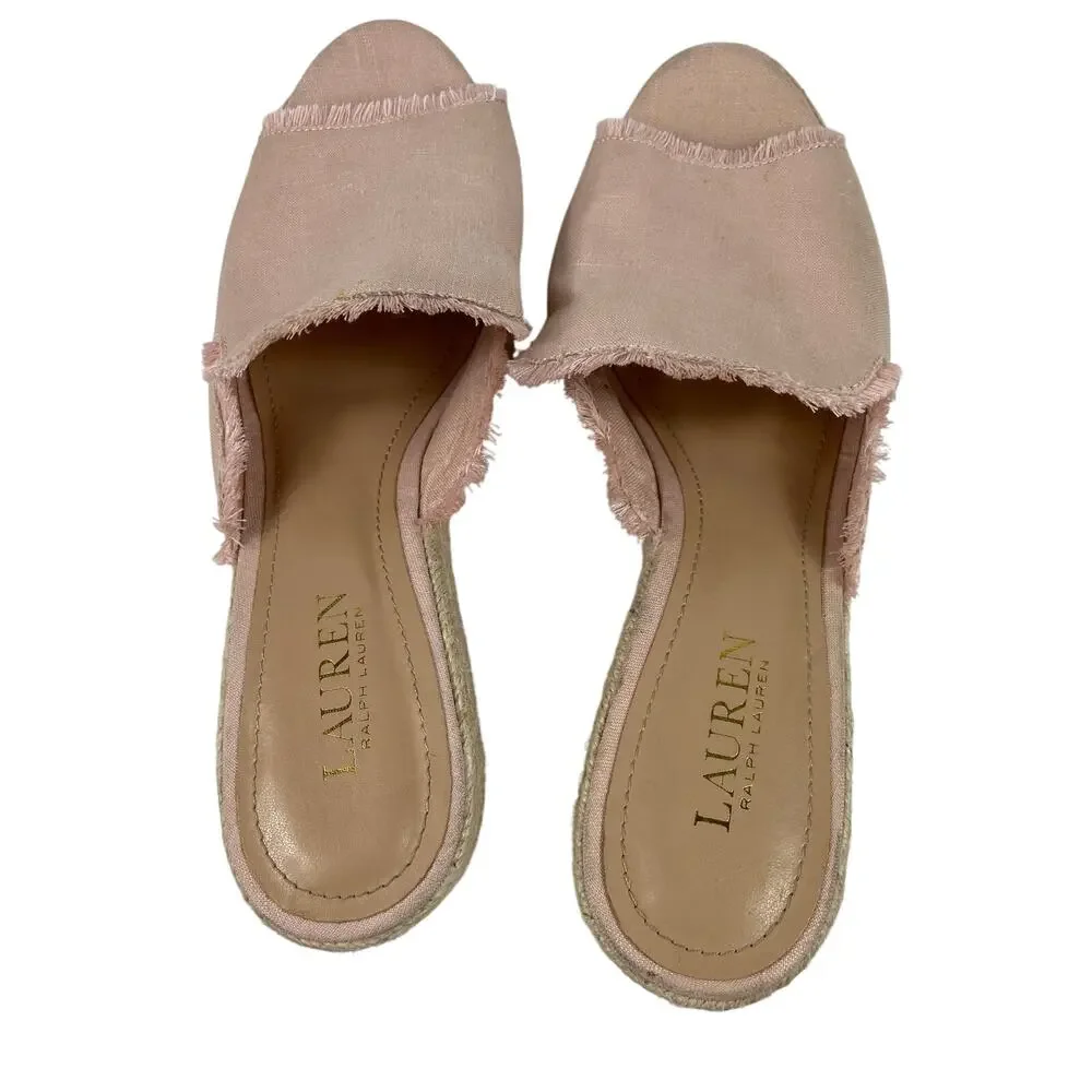 Lauren Ralph Lauren Carlynda Linen Wedge Size 9.5B